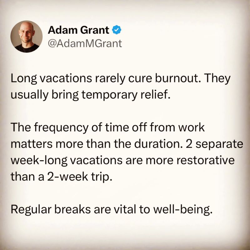 vacation adam grant